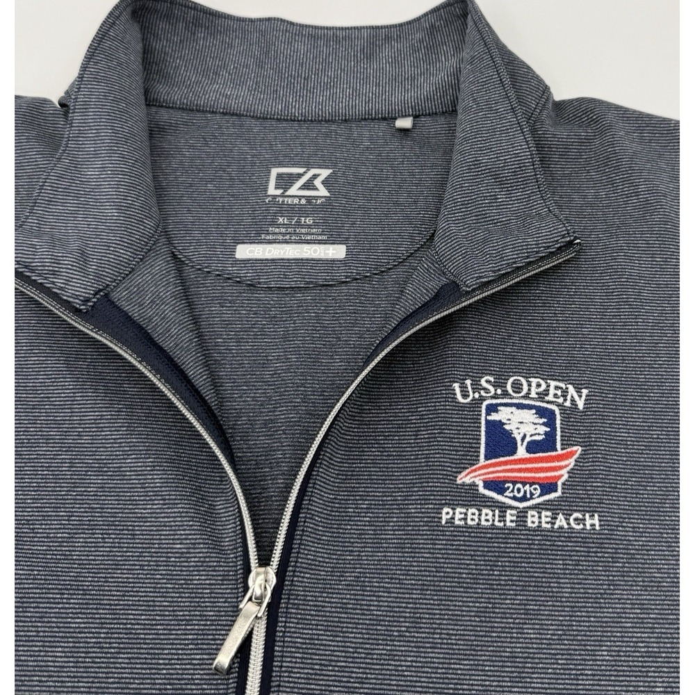 Cutter Buck‎ 1/4 Zip Pullover Womens XL Navy US Open Pebble Beach Golf